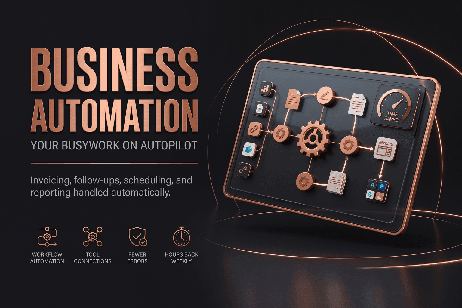 Business automation services for Fort Wayne companies — workflow and process automation putting invoicing, lead follow-up, scheduling, and reporting on autopilot