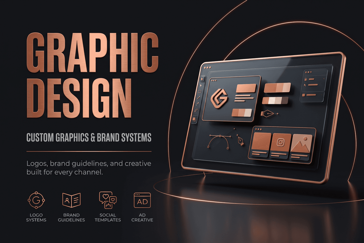 Graphic design for Fort Wayne businesses — logo design, brand identity systems, and custom graphics built for web, social media, ads, and AI-era search