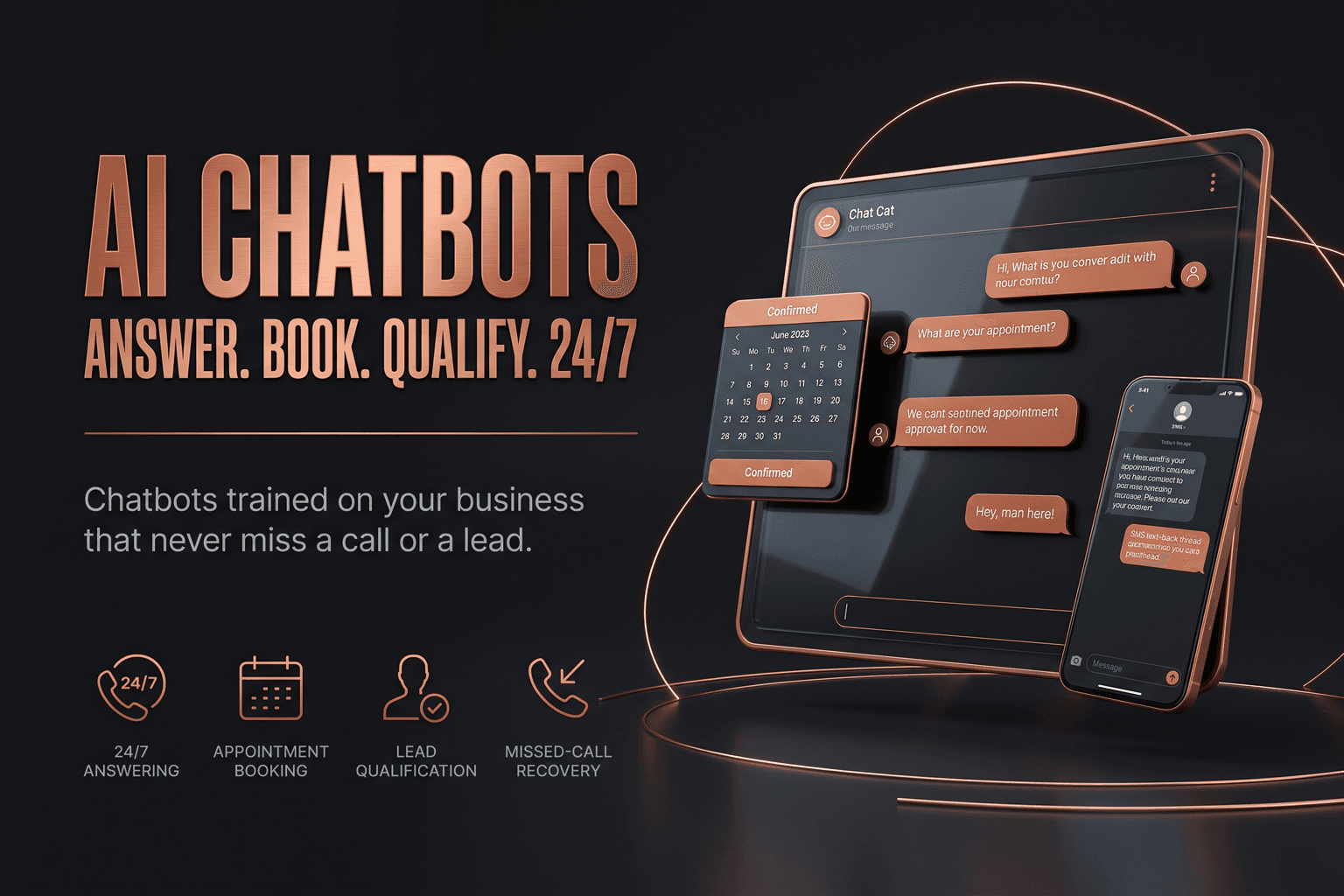 AI chatbots for Fort Wayne businesses — 24/7 answering, appointment booking, and lead qualification for HVAC, dental, restaurant, and home services companies in Northeast Indiana